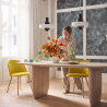 Buy Dining Chair - Velvet Upholstered - Scandinavian - Bennett Yellow 59990 home delivery