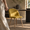 Buy Dining Chair - Velvet Upholstered - Scandinavian - Bennett Yellow 59990 in the United Kingdom