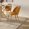 Buy Dining Chair - Velvet Upholstered - Scandinavian Style - Bennett Yellow 59990 in the United Kingdom