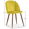 Buy Dining Chair - Upholstered in Velvet - Scandinavian Design - Bennett Yellow 59991 home delivery