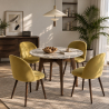 Buy Dining Chair - Upholstered in Velvet - Scandinavian Design - Bennett Yellow 59991 in the United Kingdom