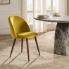 Buy Dining Chair - Upholstered in Velvet - Scandinavian Design - Bennett Yellow 59991 - prices