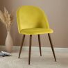 Buy Dining Chair - Upholstered in Velvet - Scandinavian Design - Bennett Yellow 59991 - prices