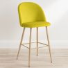 Buy Velvet Upholstered Stool - Scandinavian Design - Bennett Yellow 59992 - prices