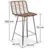 Buy Bar Stool Design Boho Bali Synthetic Wicker 75cm - Kimi Natural wood 59995 in the United Kingdom