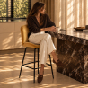 Buy Bar stool accent velvet upholstered retro design 73 cm - Peva Mustard 59997 in the United Kingdom