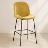 Buy Bar Stool Accent Velvet Upholstered Retro Design 73cm - Elias Mustard 59997 - prices