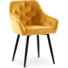 Buy Dining Chair with Armrests - Upholstered in Velvet - Carrol Yellow 59998 - prices