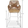 Buy Bar Stool Design Boho Bali Rattan Synthetic 75cm - Zane Natural wood 60005 in the United Kingdom