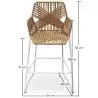 Buy Bar Stool Design Boho Bali Rattan Synthetic 75cm - Zane Natural wood 60005 home delivery