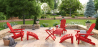 Buy Garden Chair Footrest Adirondack Wood Outdoor Furniture - Anela Red 60006 in the United Kingdom