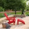 Buy Garden Chair Footrest Adirondack Wood Outdoor Furniture - Anela Red 60006 - in the UK