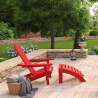 Buy Garden Chair Footrest Adirondack Wood Outdoor Furniture - Anela Red 60006 - in the UK