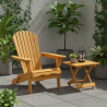 Buy Garden Chair + Table Adirondack Wood Outdoor Furniture Set - Anela Natural wood 60008 - prices