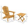 Buy Garden Chair + Table Adirondack Wood Outdoor Furniture Set - Anela Natural wood 60008 in the United Kingdom