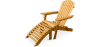 Buy Adirondack long Chair + Footrest Wood Outdoor Furniture Set - Anela Red 60009 - in the UK