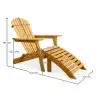 Buy Adirondack long Chair + Footrest Wood Outdoor Furniture Set - Anela Red 60009 in the United Kingdom
