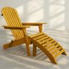 Buy Adirondack long Chair + Footrest Wood Outdoor Furniture Set - Anela Red 60009 - prices