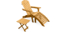 Buy Adirondack Garden long Chair + Footrest + Table Wood Outdoor Furniture Set - Anela Red 60010 - in the UK