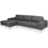 Buy Design Living-room Corner Sofa (5 seats) - Right Angle - Fabric Dark grey 26731 - in the UK