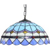 Buy Hanging Lamp Tiffany Design Glass Antique Victorian Light - Ace Multicolour 60014 - in the UK