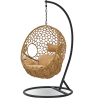 Buy Hanging Garden Chair Rattan Synthetic Design Boho Bali Egg Style - Angeni Yellow 60016 - in the UK