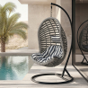 Buy Hanging Garden Chair Rattan Synthetic Design Boho Bali Egg Style - Etania Grey 60017 - prices