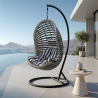 Buy Hanging Garden Chair Rattan Synthetic Design Boho Bali Egg Style - Etania Grey 60017 with a guarantee