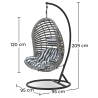 Buy Hanging Garden Chair Rattan Synthetic Design Boho Bali Egg Style - Etania Grey 60017 in the United Kingdom
