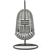 Buy Hanging Garden Chair Rattan Synthetic Design Boho Bali Egg Style - Etania Grey 60017 - in the UK