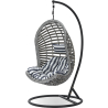 Buy Hanging Garden Chair Rattan Synthetic Design Boho Bali Egg Style - Etania Grey 60017 - in the UK