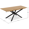 Buy Wooden Industrial Dining Table (220x95 cm) - Holh Natural wood 60019 with a guarantee