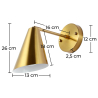Buy Wall lamp with adjustable shade, brass  - Roser Gold 60023 with a guarantee