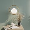Buy Hanging light, metal and glass - Gele Gold 60027 - in the UK