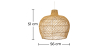 Buy Hanging Lamp Boho Bali Design Natural Rattan - Thian Natural wood 60029 - in the UK