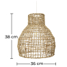 Buy Hanging Lamp Boho Bali Design Natural Rattan - Chi Natural wood 60031 - in the UK