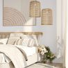 Buy Hanging Lamp Boho Bali Design Natural Rattan - Tais Natural wood 60035 in the United Kingdom