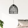 Buy Hanging Lamp Boho Bali Design Natural Rattan - Huy Black 60040 - in the UK