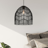Buy Hanging Lamp Boho Bali Design Natural Rattan - Huy Black 60040 - in the UK