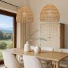 Buy Hanging Lamp Boho Bali Design Natural Rattan - 40 cm - Seam Natural wood 60044 - prices