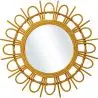Buy Wall Mirror - Boho Bali Round Design (60 cm) - Uli Natural wood 60053 - in the UK
