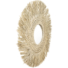 Buy Wall Mirror - Boho Bali Round Design (60 cm) - Tien Natural wood 60054 - prices