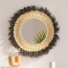 Buy Wall Mirror - Boho Bali Round Design (60 cm) - Melu Natural wood 60059 with a guarantee