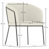 Buy Dining chair upholstered in white boucle - Martine White 60075 at MyFaktory