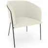 Buy Dining chair upholstered in white boucle - Martine White 60075 with a guarantee