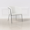 Buy Dining chair upholstered in white boucle - Martine White 60075 in the United Kingdom