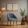 Buy Dining Chair Upholstered Velvet - Cenai Pink 60076 - in the UK