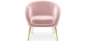 Buy Velvet upholstered accent chair with wooden legs - Oirna Light Pink 60077 - in the UK