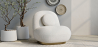 Buy Bouclé fabric upholstered armchair - Nuiba White 60078 - in the UK