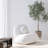 Buy Bouclé fabric upholstered armchair - Nuiba White 60078 at MyFaktory